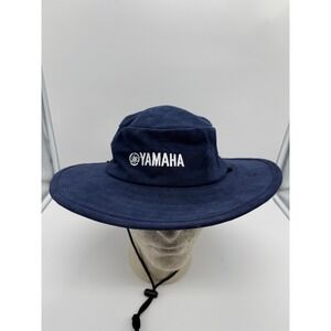 Yamaha Navy Blue Boonie Hat Sun Bucket Fishing Cap Adjustable Chin Strap AMC